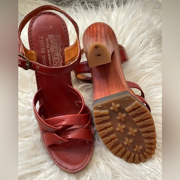 70’s Brazilian Platform Heels/ Braided Leather/Footworks Brasil/ Fits Size 6.5-7 - Picture 11 of 16